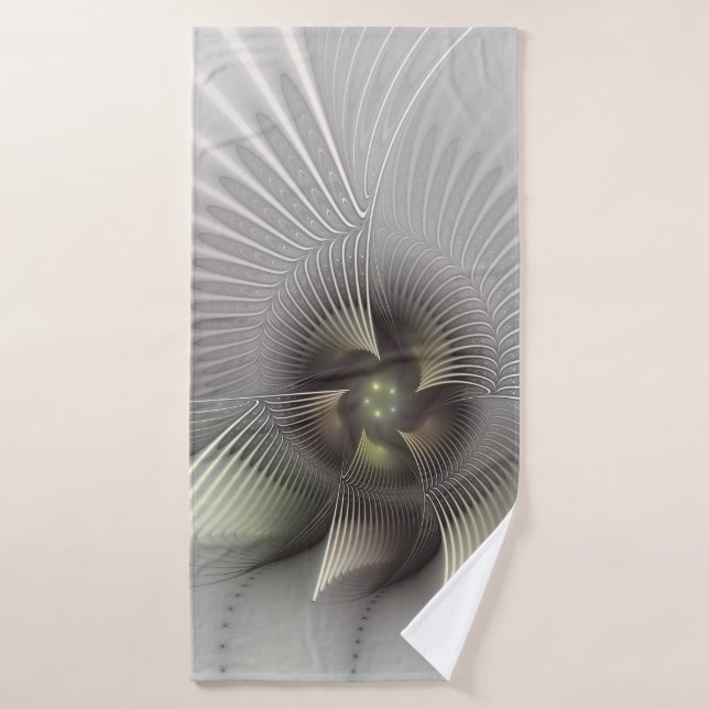Moderne Abstrakte 3D Shape Fraktal Art Badehandtuch (Badehandtuch)