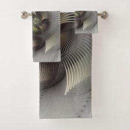 Moderne Abstrakte 3D Shape Fraktal Art Badhandtuch Set