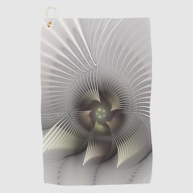 Moderne Abstrakte 3D Shape Fraktal Art Golfhandtuch (Vorderseite)