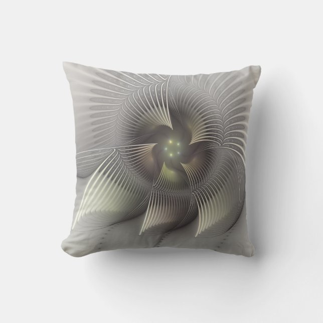 Moderne Abstrakte 3D Shape Fraktal Art Kissen (Vorderseite)