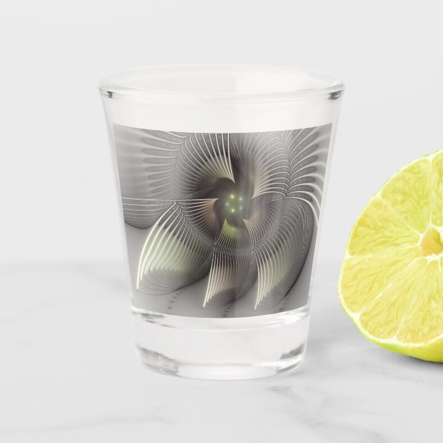 Moderne Abstrakte 3D Shape Fraktal Art Schnapsglas (Vorderseite)