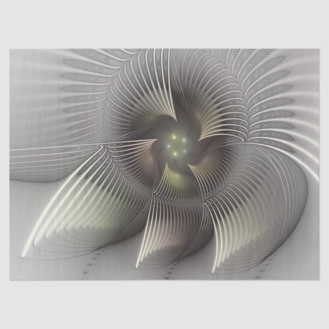 Moderne Abstrakte 3D Shape Fraktal Art Seidenpapier (Vorderseite)