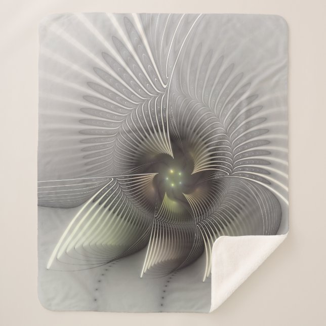 Moderne Abstrakte 3D Shape Fraktal Art Sherpadecke (Vorderseite)