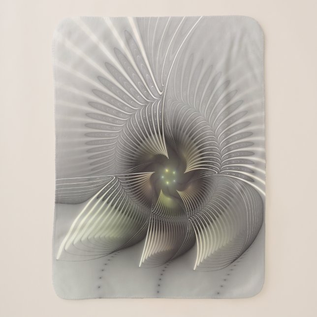 Moderne Abstrakte 3D Shape Fraktal Art Sherpadecke (Vorderseite)
