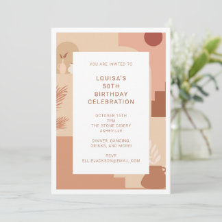 Moderne Abstrakte 50. Geburtstag Erthy Geometric Einladung