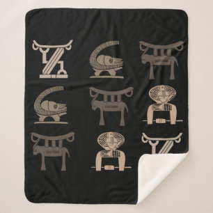 Moderne abstrakte afrikanische verzierte Symbolkun Sherpadecke