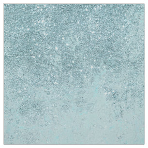 Moderne, abstrakte aquamarine Glitzer-Blütenfarbe Stoff