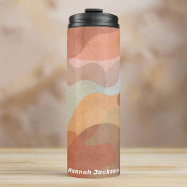Moderne Abstrakte Aquarellfarbe Stilvolle Monogram Thermosbecher