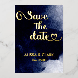 Moderne Abstrakte Aquarellmauer Save the Date Folieneinladung