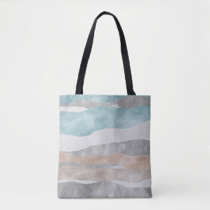 Moderne Abstrakte Aquarelltasche mit Wavy Stri