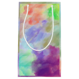 Moderne abstrakte Aquarellwolken Farbige Pastellfa Kleine Geschenktüte