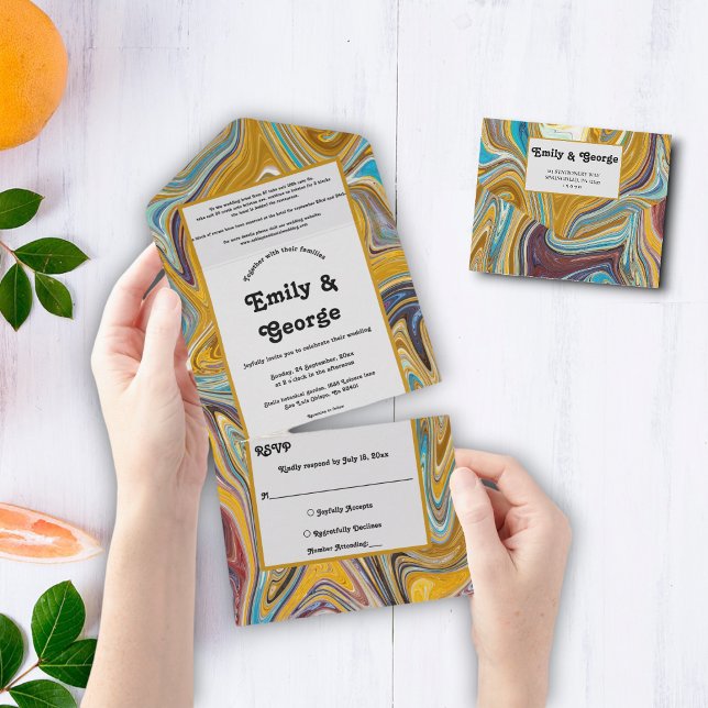 Moderne Abstrakte Art Ölgemälde All In One Einladung (Von Creator hochgeladen)