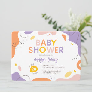 Moderne Abstrakte Babydusche Einladung