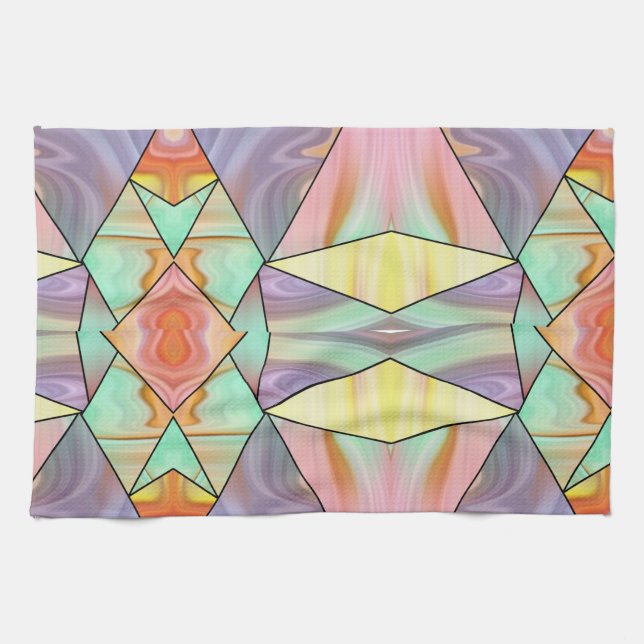 Moderne Abstrakte Barockkunst Geschirrtuch (Horizontal)