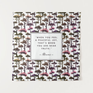 Moderne Abstrakte Baumkunst Inspiration Rumi Zitat Wandteppich