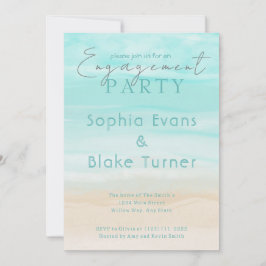 Moderne Abstrakte Beach Wedding Party Einladung