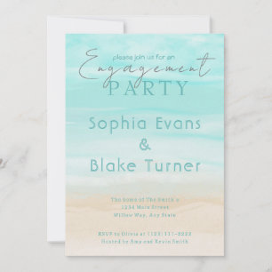 Moderne Abstrakte Beach Wedding Party Einladung