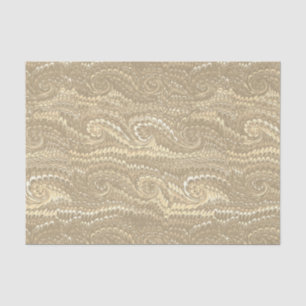 Moderne, Abstrakte Beige Wirbel - Marmormuster Seidenpapier
