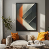 Moderne Abstrakte Beton Orange Akzent