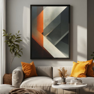 Moderne Abstrakte Beton Orange Akzent Leinwanddruck