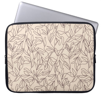 Moderne abstrakte Blätter in Boho Line Art Laptopschutzhülle