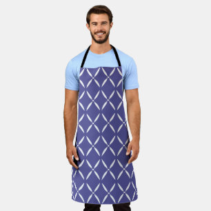 Moderne abstrakte Blau und Weiß Schürze