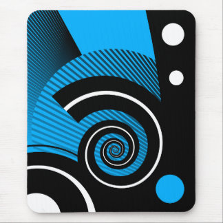Moderne, abstrakte, blau, weiß, schwarz mousepad