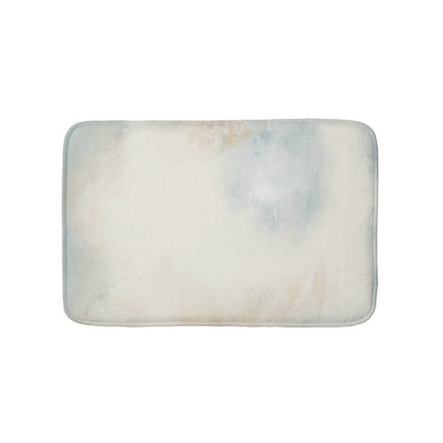 Moderne Abstrakte Blaue Creme Badematte (Vorderseite)