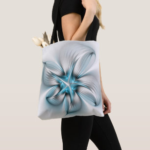 Moderne abstrakte blaue Fraktal-Kunst in floraler 