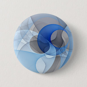 Moderne abstrakte blaue graue Fractal-Kunstgrafik Button