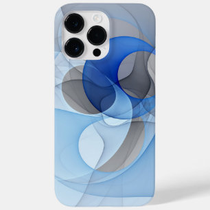 Moderne abstrakte blaue graue Fractal-Kunstgrafik Case-Mate iPhone 14 Pro Max Hülle