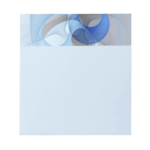 Moderne abstrakte blaue graue Fractal-Kunstgrafik Notizblock