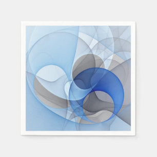 Moderne abstrakte blaue graue Fractal-Kunstgrafik Serviette