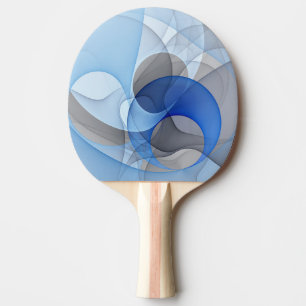 Moderne abstrakte blaue graue fraktale Kunstgrafik Tischtennis Schläger