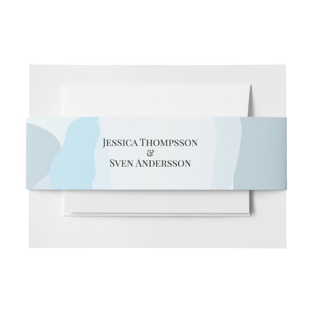 Moderne Abstrakte blaue Minimalistische Kunsthochz Einladungsbanderole (Vorderseite Beispiel)