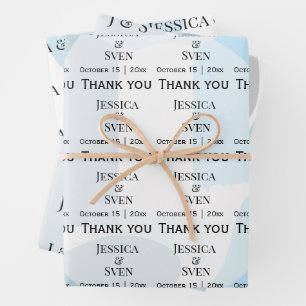 Moderne Abstrakte blaue Minimalistische Kunsthochz Geschenkpapier Set