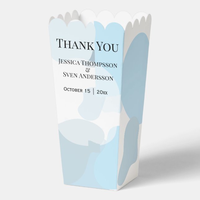 Moderne Abstrakte blaue Minimalistische Kunsthochz Geschenkschachtel (Vorderseite)