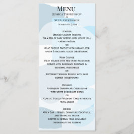 Moderne Abstrakte blaue Minimalistische Kunsthochz Menükarte