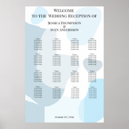 Moderne Abstrakte blaue Minimalistische Kunsthochz Poster