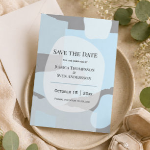 Moderne Abstrakte Blaue Minimalistische Künstleris Save The Date