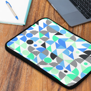 Moderne abstrakte blaue Minze Geometrie Laptopschutzhülle