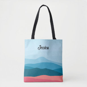 Moderne Abstrakte Blaue Rosa Berge Personalisiert