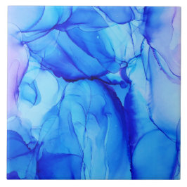 Moderne Abstrakte blaue und Lila Farbtöne Kunst, K Fliese