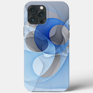 Moderne Abstrakte blaugraue Fraktal Grafik Case-Mate iPhone Hülle