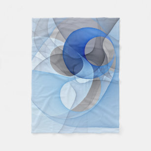 Moderne Abstrakte blaugraue Fraktal Grafik Fleecedecke