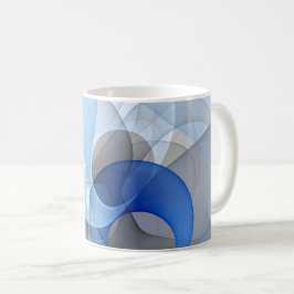 Moderne Abstrakte blaugraue Fraktal Grafik Kaffeetasse