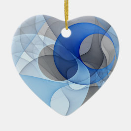 Moderne Abstrakte blaugraue Fraktal Grafik Keramik Ornament