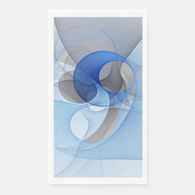 Moderne Abstrakte blaugraue Fraktal Grafik Serviette (Vorderseite)