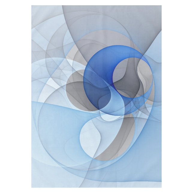 Moderne Abstrakte blaugraue Fraktal Grafik Tischdecke (Vorderseite)