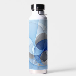 Moderne Abstrakte blaugraue Fraktal Grafik Trinkflasche